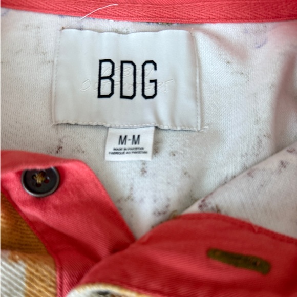 BDG Western Aztec Polo Shirt Men’s Medium Multicolor Casual Long Sleeve Cotton - Picture 6 of 12